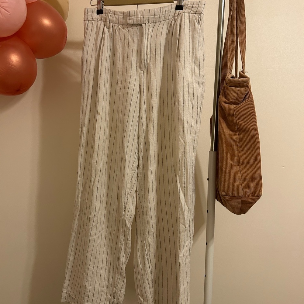 a new day Cream Striped Wide Leg Pants